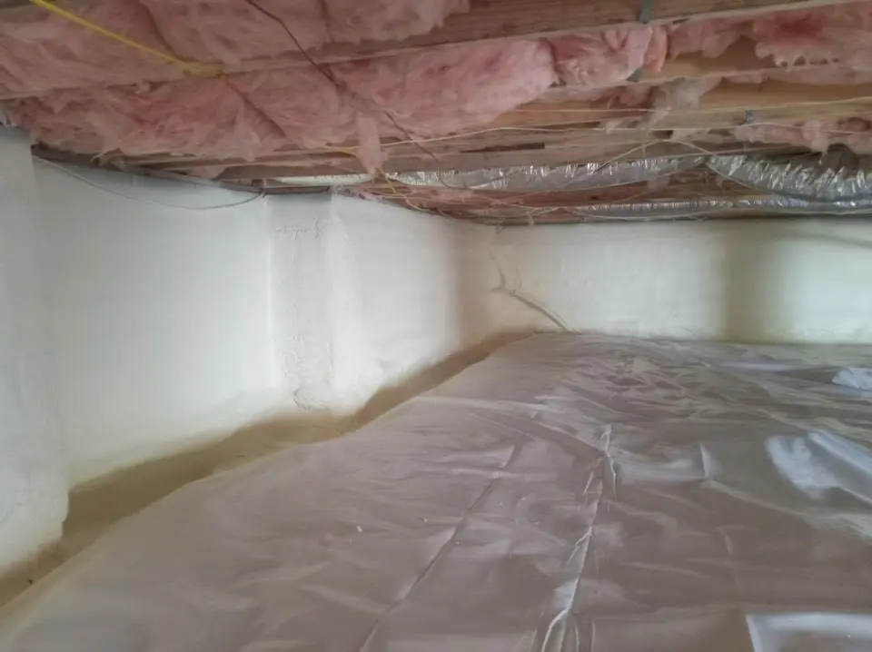 Crawl space encapsulation with closed-cell spray foam for Commercial Roof Restoration in Laguna Hills